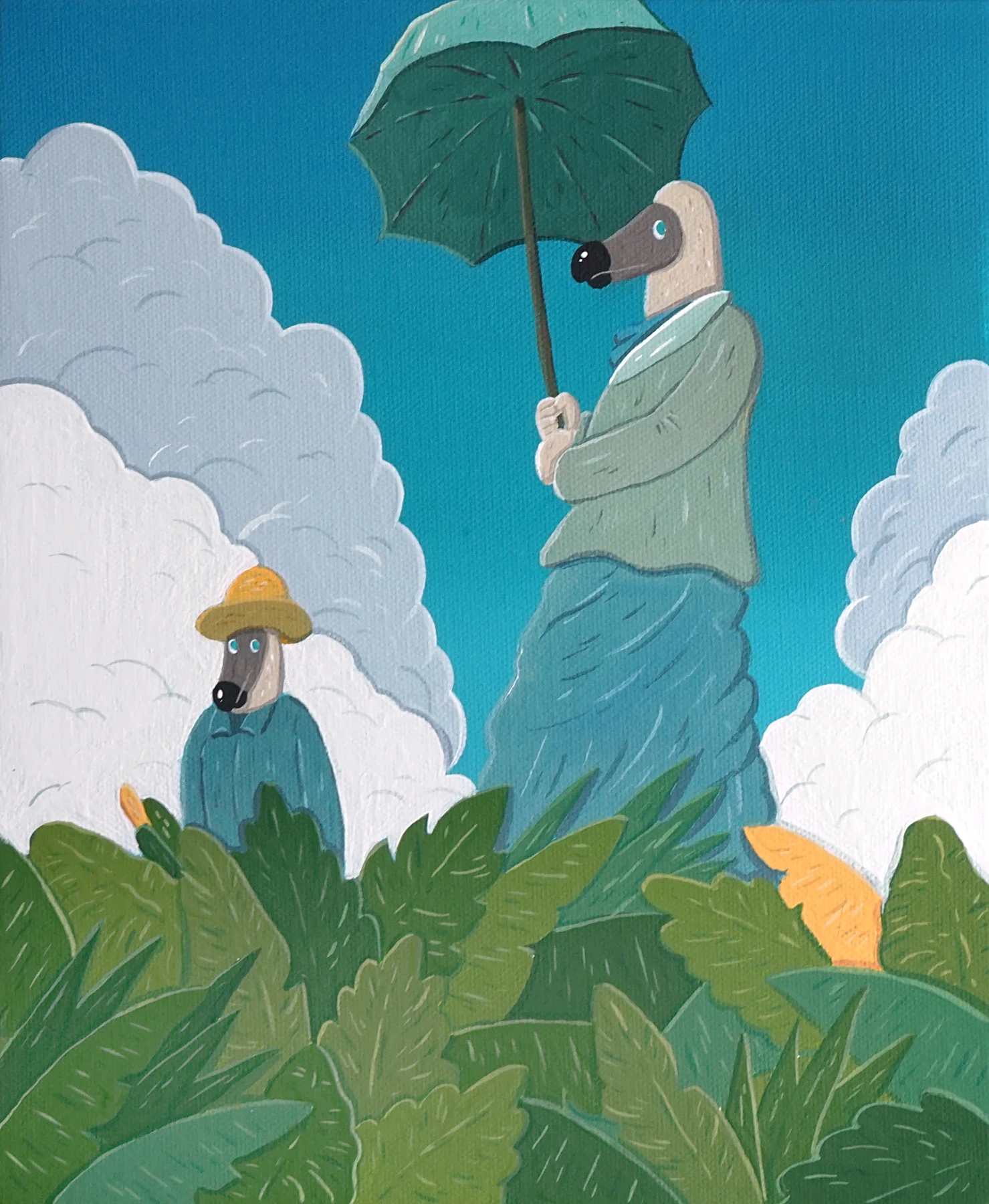 Dodo with a parasol