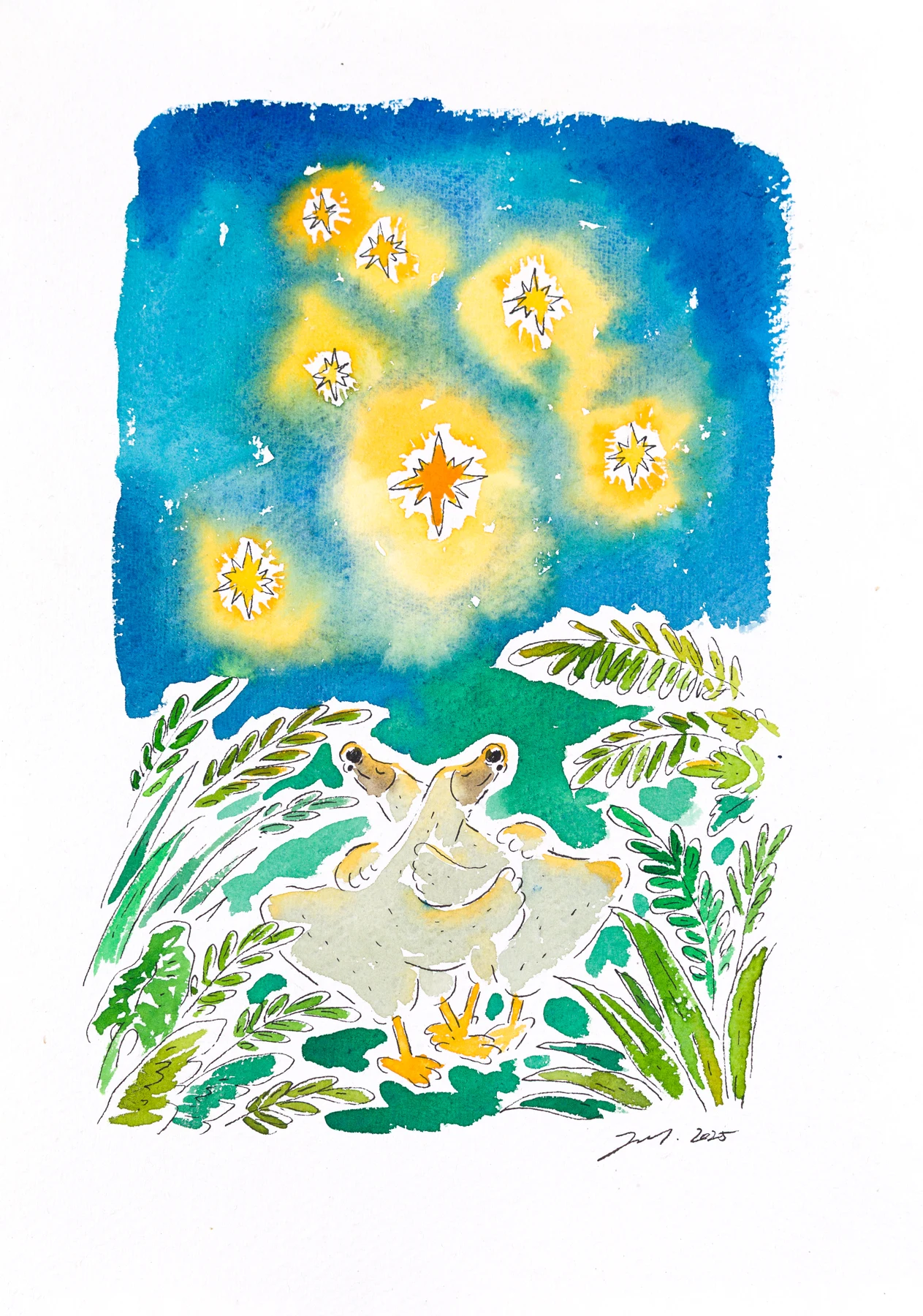 Embrace under the stars